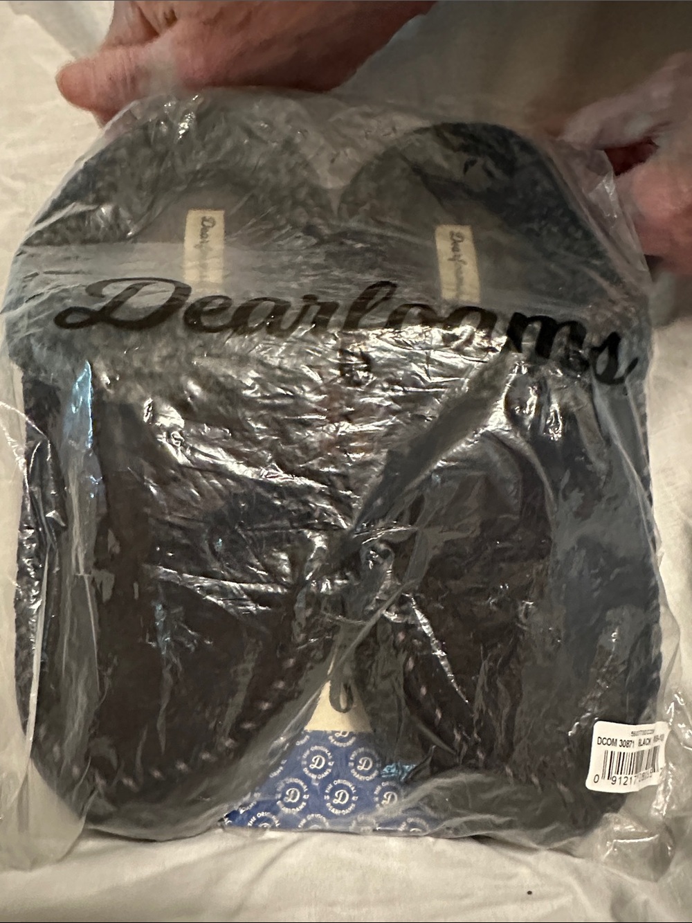 dearfoams Black Slip-On Memory Foam Slippers